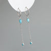 Silver Ear Needle Minimalist Tassel Hoop Earrings For Women Crystal Zircon Huggie Earring Jewelry - Image 10