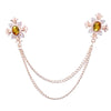 Tassel Crystal Cross Chain Brooch Women's Shirt Collar Pins and Brooches Personality Lapel Pin Buckle Women Accessories - Image 8