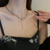 Women Thorn Desin Choker Necklace Fairy Glass Opal Necklace Collarbone Chain Necklace Elegant Silver-Color Party Choker - Image 7