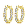 Gold Hoop Earrings for Women, Silver Round Cut Lab Diamond Earrings - Image 7