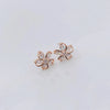 Delicate Gold Color Flower Stud Earrings with Tiny Zircon Paved Shiny Petal Earring for Women Cute Girls Lady Dangler Jewelry - Image 4