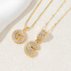 2Pcs Full CZ Zircon Iced Crystal Initial Letter Flower Necklace Women Copper A-Z Alphabet Pendant Couple Jewelry Birthday Gifts - Image 8