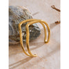 Distinctive Stainless Steel Double Layer Hollow Cuff Quality Bracelet Bangle Stylish Unique Minimalist Jewelry - Image 2