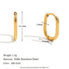 Classic Multi-Size U-Shape Hoops Gold Plated Women's Earrings 316L Stainless Steel Women's Jewelry - Image 10
