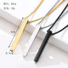 Pillar Necklace For Men Women Stainless Steel 3D Bar Pendant Chain Minimalist Simple Casual Unisex Neck Collar - Image 1