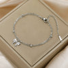 Heart Key Bowknot Charm Bracelet Stainless Steel Gold Color Double Layer Beads Chain Anklet Jewelry Gift - Image 4