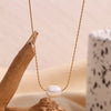 Minimalist Freshwater Pearl Chain Gold Plated Pendant Necklace 316L Stainless Steel Accessories - Image 12