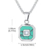 Turquoise Pendant Necklace for Men, Stainless Steel Box Chain Geometric Square Compass Stone Vintage Jewelry Gift - Image 7