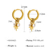 Gold Plated Stainless Steel Huggie Hoop Earrings for Women Chic Vintage Natural Stone Charms Jewelry - Image 8