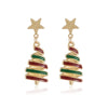 Christmas Earrings for Women Cute Cartoon Gingerbread Man Zircon Elk Snowflake Xmas Tree Pearl Earring Jewelry - Image 5