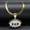 Vintage Crystal Evil Demon Eye Choker Necklaces for Women Stainless Steel Gold Plated Necklaces Jewelry Collares - Image 9