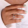 Silver Cross Finger Ring for Women White Cubic Zirconia Female Accessories Daily Wear Jewelry - Image 2