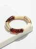 Acrylic Bamboo Curved Tube Couple Bracelets for Women Men Leopard Resin Chunky Elbow Beads Elastic Bangle Stack Jewelry Gift - Image 11