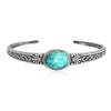 turquoise cuff bracelet Women Thai Silver Turquoise Cuff Bracelet Ethnic Vintage Jewelry Party Couple Gift - Image 2