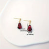 Creative Red Pomegranate Seed Pendant Golden Ear Studs Mini Fruit Handmade Jewelry Pomegranate Dangle Earrings Gift for Her - Image 2