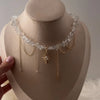 Crystal Heart Pendant Choker Necklace with Tassel Drop - Image 12