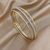 3pcs Two Tone Full Rhinestone Smooth Bangle Bracelets for Women Copper Stacking Bracelet Party Jewelry Gifts - Image 1