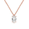 Women Oval Pendant Necklace Inlaid Shiny Cubic Zirconia Simple Style Versatile Party Daily Accessories Jewelry - Image 3