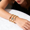 Mhs.sun Stone 12 Months Birthstone Bracelets Gold Plated Stainless Steel Bead Bracelet Birthday Jewelry For Women Men - Image 2