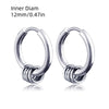 1Pair Punk Lock Lightning Chain Feather Leaf Stainless Steel Male Woman's Piercing Hoop Earring for Man Jewelry Vintage - Image 23