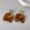 White Resin Flower Hoop Earrings For Women Metal C Shape Statement Earings Jewelry Accessories - Image 11