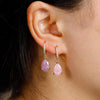 2PCS Simple Stainless Steel Colourful Cubic Zirconia Hoop Earrings For Women Water Drop Pendant Earring Wedding Piercing Jewelry - Image 2