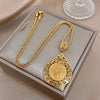 Greatera Retro Round Plate Rooster Carved OT Buckle Necklaces For Women Men Charm Stainless Steel Jewelry Gifts - Image 7