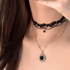 Gothic Vintage Sun Pendant Chain Black Lace Multi Layer Choker Necklace For Women Egirl Charm Halloween Jewelry Accessories Gift - Image 4