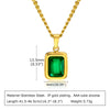 Retro Green Zircon Pendant Necklace For Women, Crystal Stone Chain Stainless Steel Gold Plated Birthday Gifts - Image 9
