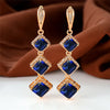 Rose Gold Color Engagement Earrings 12 Colors Birthstone Hoop Earrings Multicolor Zircon Long Dangle Earrings For Women Jewelry - Image 4