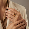 Gold Color Pinky Ring for Men Women,Stainless Steel Tiger Eye Stone Signet Ring,Dainty Chic Party Jewelry Gift - Image 6