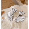 Stainless Steel Metal Flower Stud Earrings for All Occasions Pvd Plated Statement Jewelry - Image 5