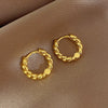2PCS/Set Gold Color Hoop Earrings for Women Korean Design Crystal Pearl Dangle Earring Jewelry De - Image 3