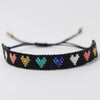 Adjustable Multicolor Heart Bead Bracelet with Woven Pattern - Image 43