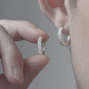 6/8/10/12mm Silver Color Double Row Zircon Hoop Earrings for Women Y2K CZ Huggies Earring Jewelry Gifts - Image 1