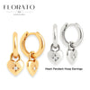 Silver Needle Heart Shape Pendant Hoop Earrings For Women Retro Simple Huggie Earrings Party Jewelry Accessories - Image 1