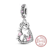 Silver Charm Bead Mother's Day Love Heart Family Charm Bead Pendant Fits Bracelet Womens Jewelry Gifts - Image 13