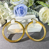 Large Gold-Tone Copper Hoop Earrings in 55 x 49 mm - Image 11