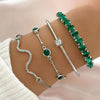 Five-Piece Resin Bead Bracelet Set with Round Charms and Elastic Bands - Image 14
