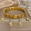 Inlaid Zircon Starfish Turtle Pendant Stainless Steel Cuff Bracelet Bangle For Women Elastic Adjustable Jewelry - Image 14