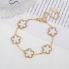 Classic Stainless Steel Bracelet Ladies Adjustable Five Flower Bracelets for Women Party Jewelry Gifts Clover - Image 9