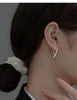 Modian Solid 925 Sterling Silver Simple Abstract Style Ear Buckles for Women Fine Jewelry Summer Party Hoop Earrings Accessories