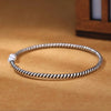 Personality Silver Jewelry Thai Silver Stranded Teeth Double Bead Pearl Simple Bracelet - Image 2