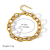 Woven Link Stainless Steel Bracelet with Gold Tone Finish - Image 32