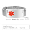 10mm/16mm Medical Alert ID Bracelets, Men Women Mesh Band Bracelet, Free Engrave Sos Emergency Contact Bangle - Image 3
