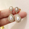 Vintage Elegance Multi-Style Clip-on Earrings for Non-Pierced Ears Women Retro Pearl Resin Tiger's Eye Stone Clip-ons Earrings - Image 16