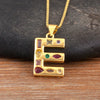 Inlaid Colorful Zircon A-Z Letters Pendant Necklace Name Initials Alphabet For Women Accessories Gifts - Image 12