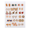18 Pairs Colorful Rhinestone Hollow Flower Animal Mix Style Plastic Stud Earrings Set For Women Girls - Image 8