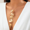 Long Tassels Chest Chain with Leaves Pendants Necklace for Women Sweater Chain Accessories on Neck Jewelry Female - Image 2
