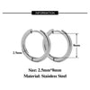Stainless Steel Hoop Earrings Set 10 Pieces 8mm to 20mm - Image 13